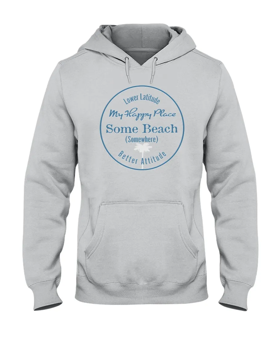 Unisex Some Beach Is My Happy Place Small Palm Tree Fleece Hoodie