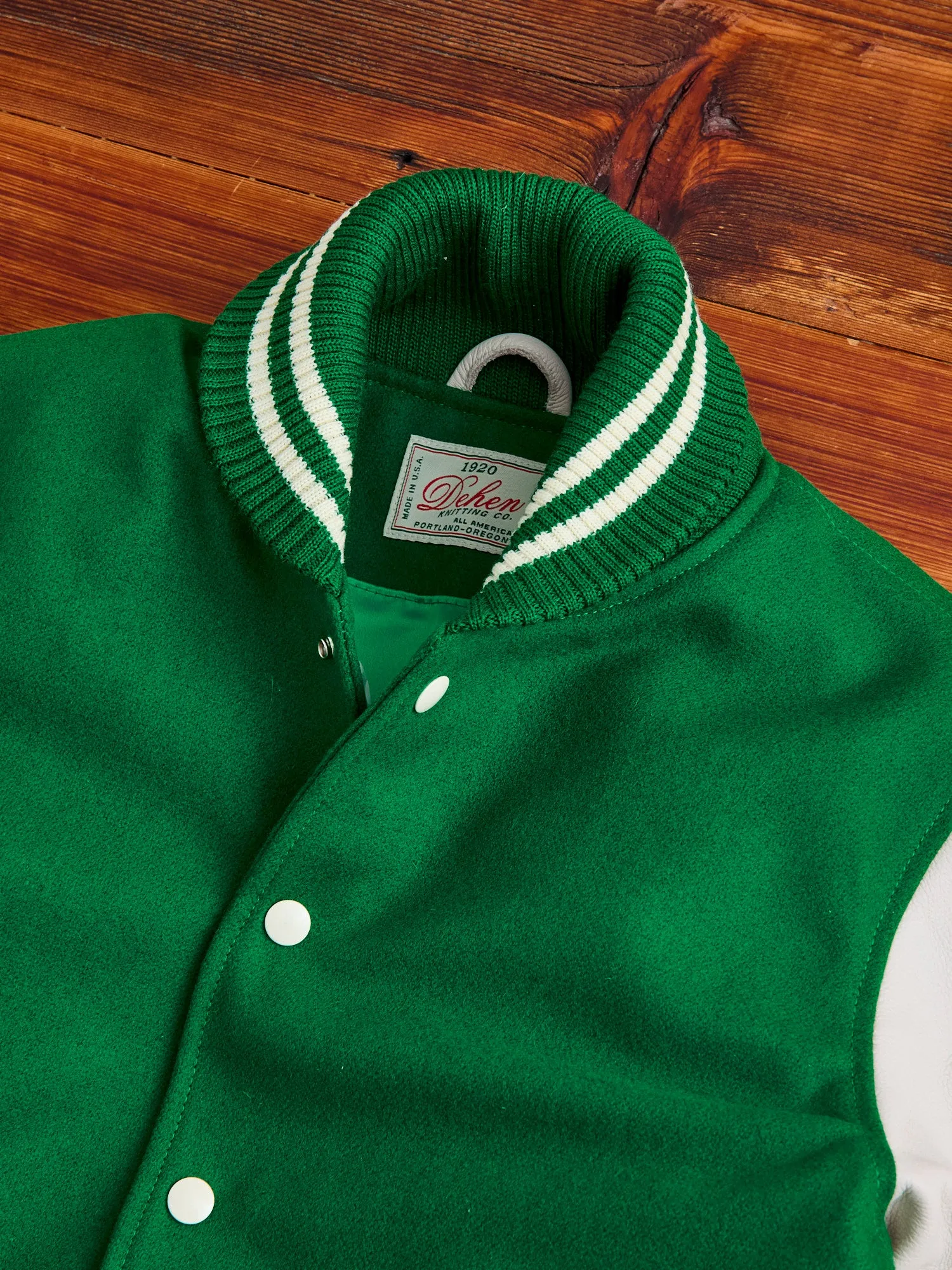 Varsity Jacket in Kelly Green Milk