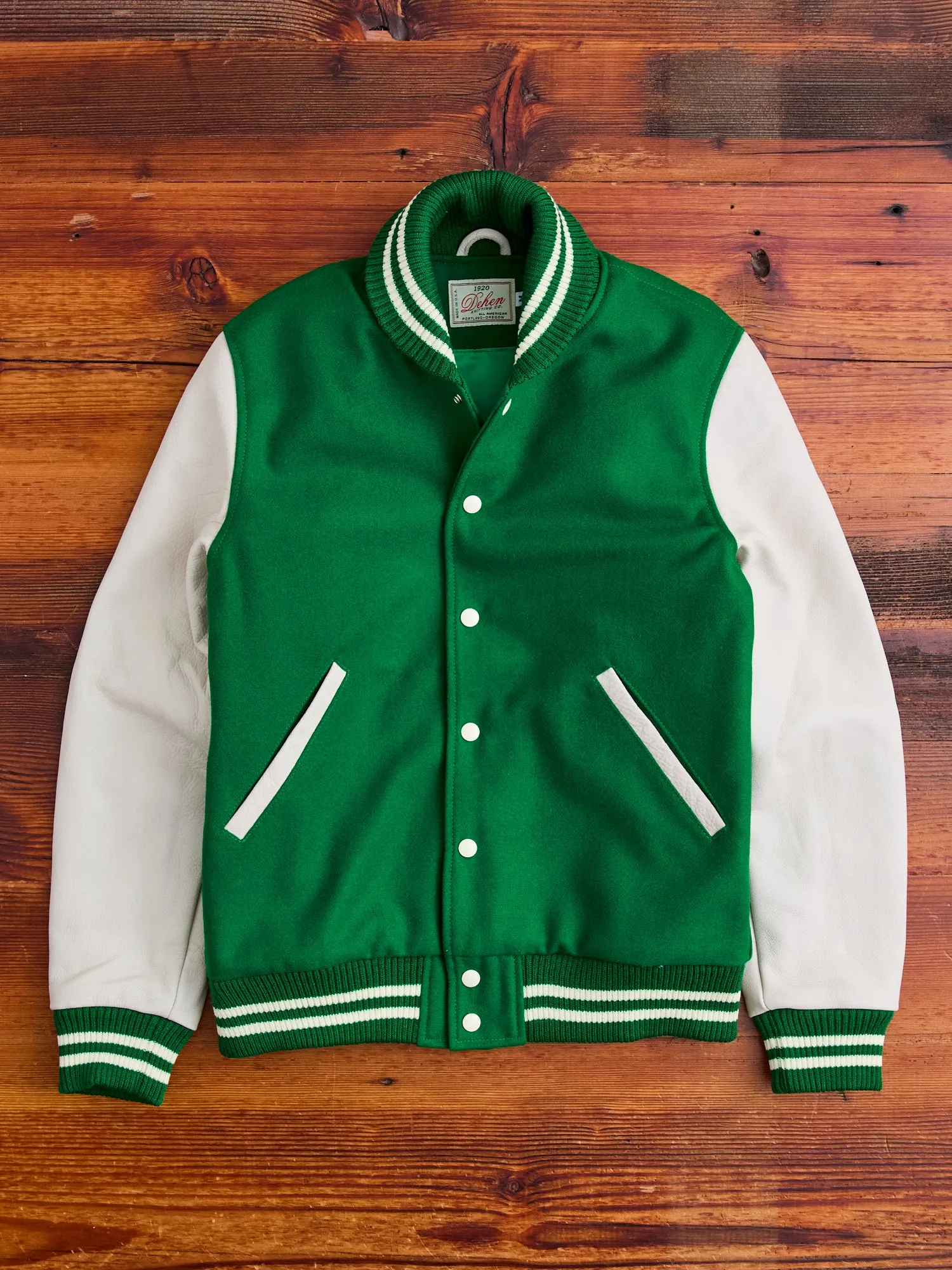 Varsity Jacket in Kelly Green Milk