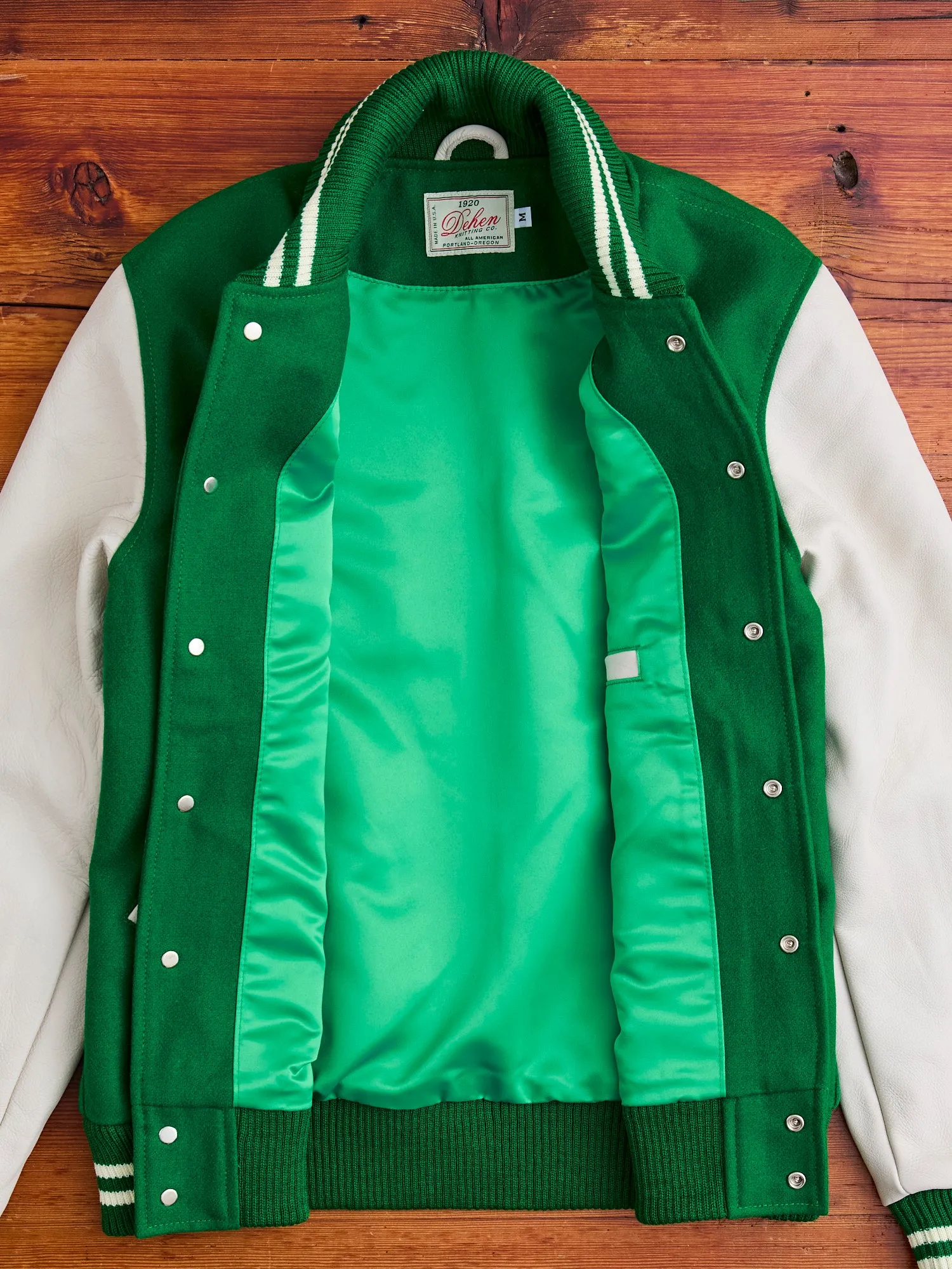 Varsity Jacket in Kelly Green Milk