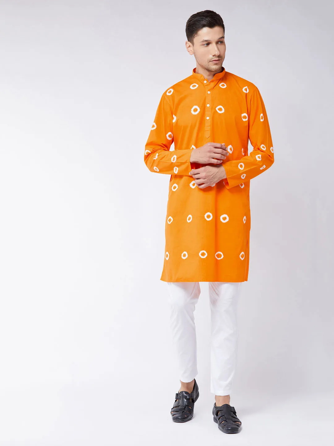 VASTRAMAY Men's Tie-Dye Cotton Kurta Set