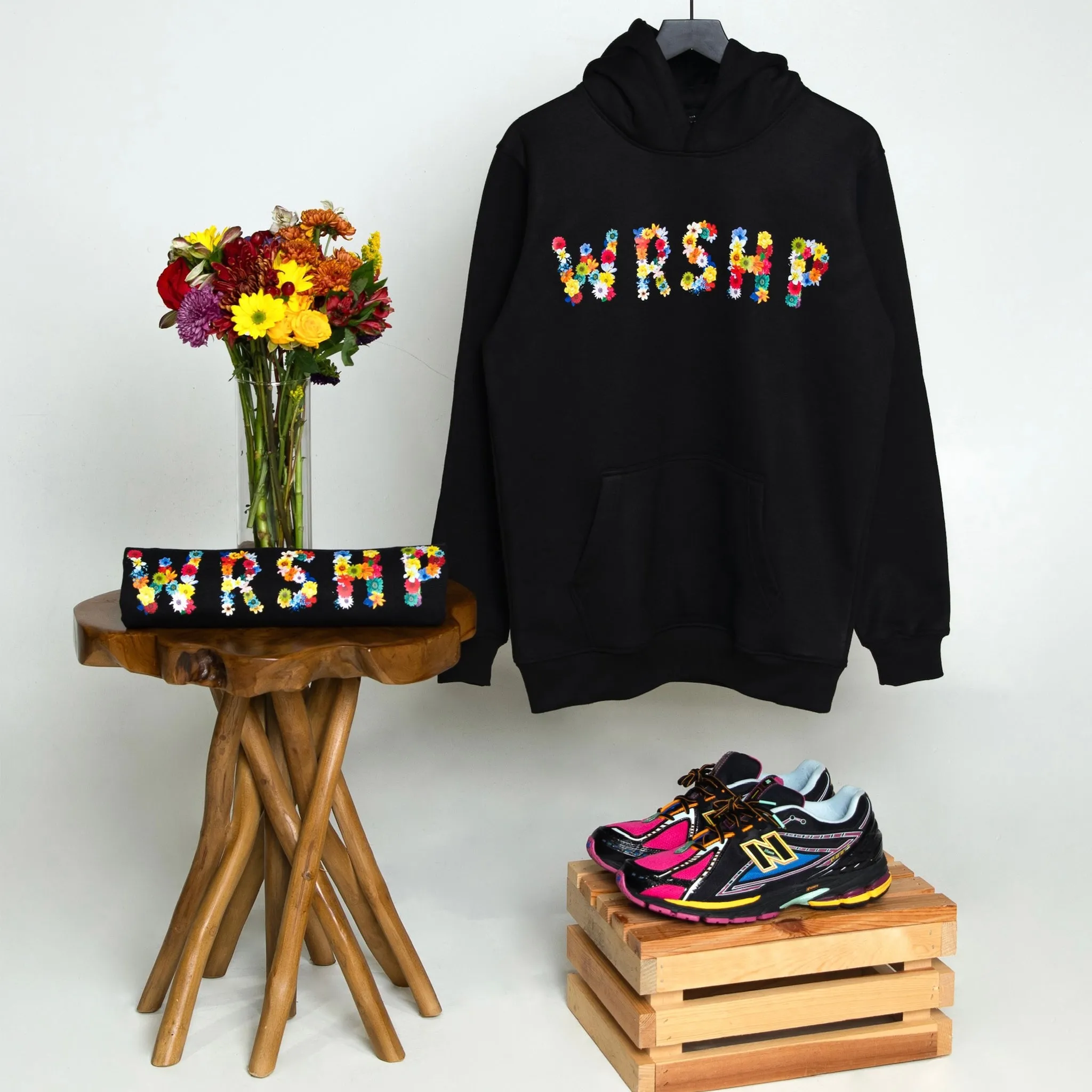 WRSHP Floral Hoodie   FREE Tee